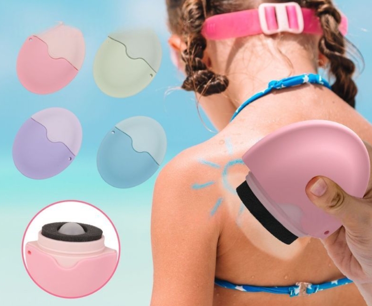 Aplicador perezoso de silicona para protector solar y loción - Herramienta de maquillaje portátil manos libres